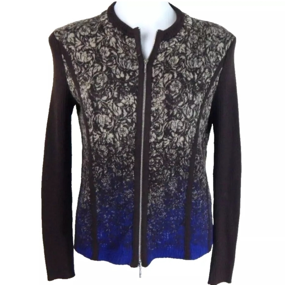 Aldomartins Brown Floral Dip Dye Sweater